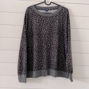 Splendid Size XL Leopard Print Crewneck Sweatshirt Mob Animal print
